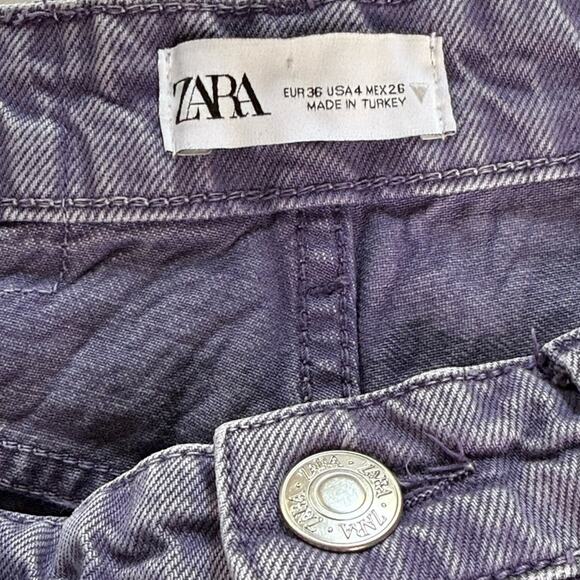 Zara Purple High High Wide Leg Jeans - Picture 4 of 8